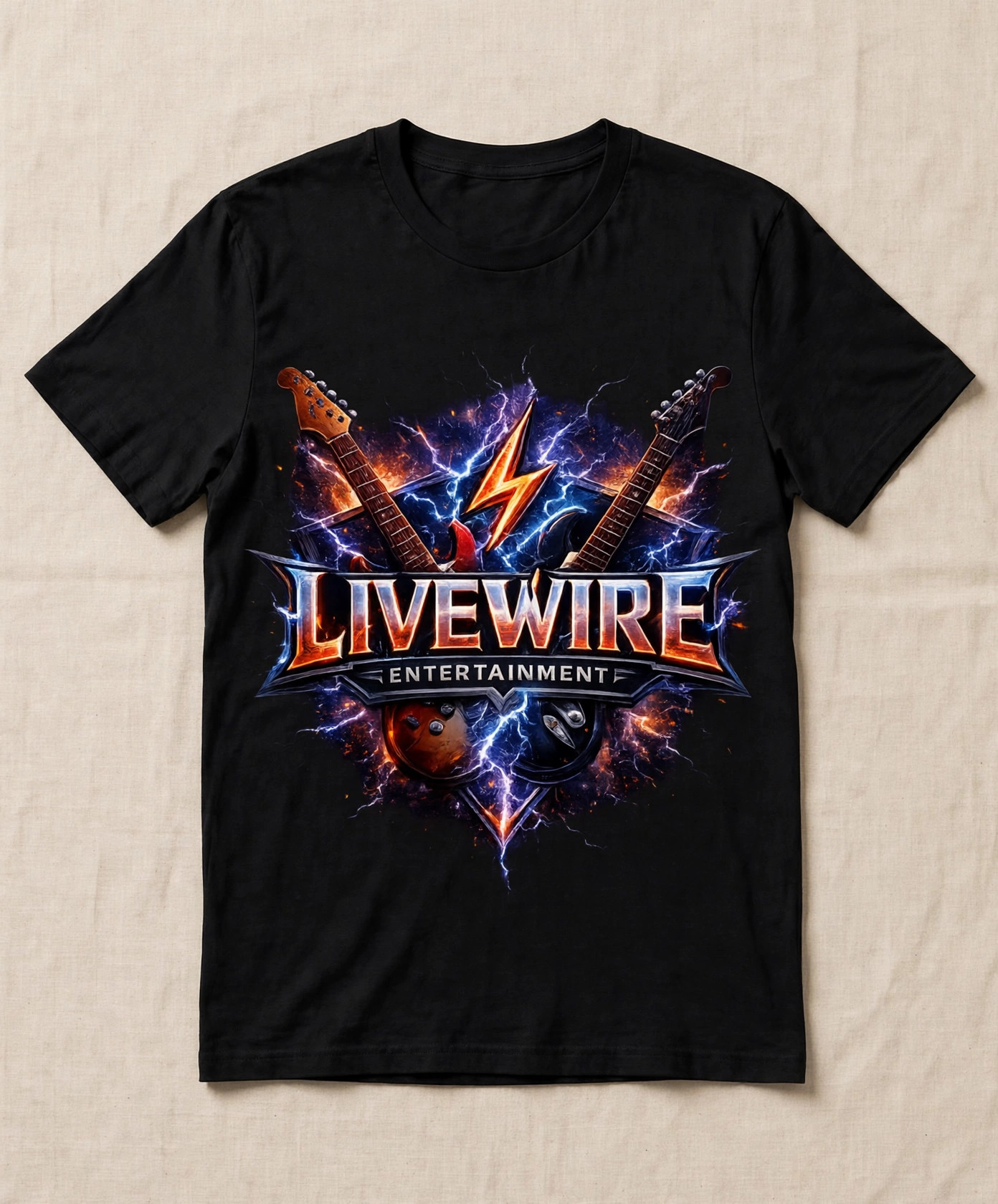 Guitar emblem tee — Livewire Entertainment